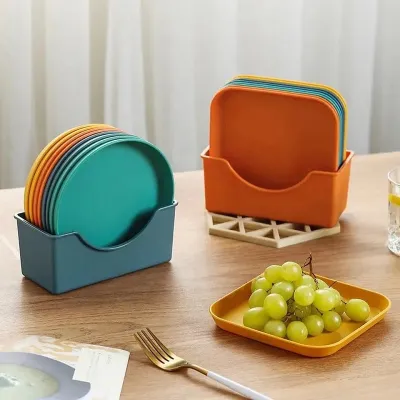Multi-Function Plate Set with Stand 10 Pc